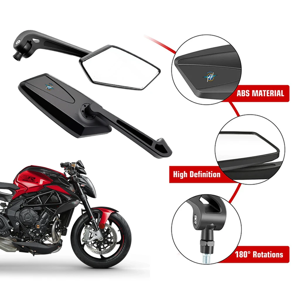 360° Rotatable Motorbike Side Mirror Hd Premium Glass Lens ForMV Agusta F3 675 800 Dragster Brutale 800 Turismo RC RR SCS