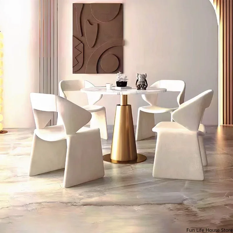 Nordic Modern Creative Restaurant Special-shaped Dining Chair Makeup Chair Home Light Luxury Reception Chair Art Decoration