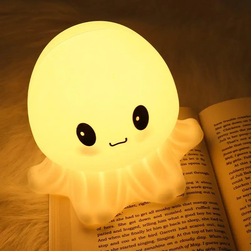 Led Cute Jellyfish Night Light Brightness Adjustable Table Lamp Home Decorations Desk Light Novelty Lamp For Women And Kids