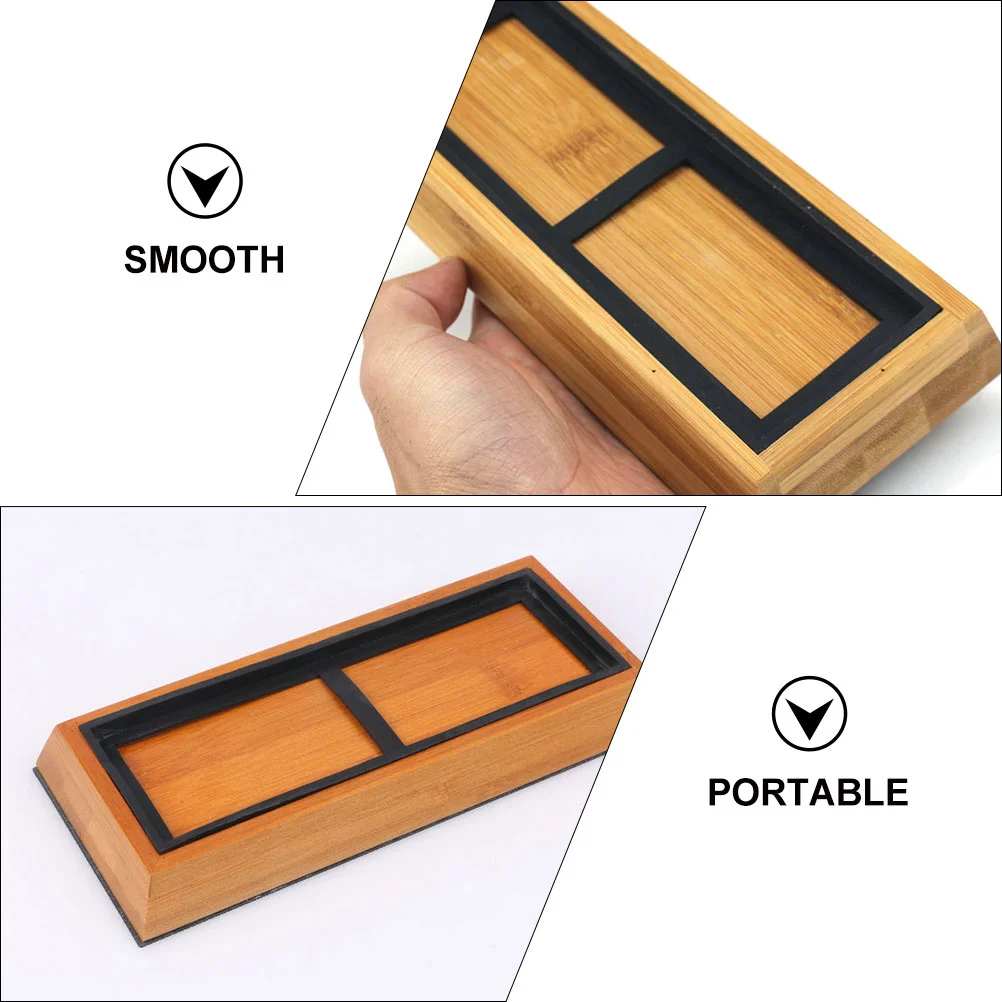 Household Bamboo Whetstone Non-slip Base Fixed Tray Kitchen Home Knife Sharpening Sharpener Holder Stand