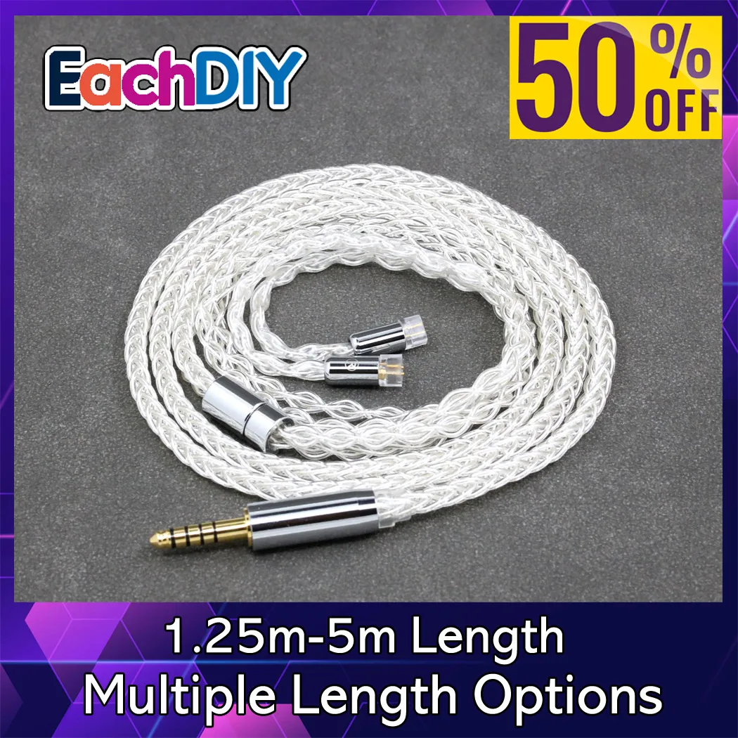 8 Core 99% 7n Pure Silver Palladium Earphone Cable For UE11 UE18 pro QDC Gemini Gemini-S Anole V3-C V3-S V6-C 0.78mm LN008791