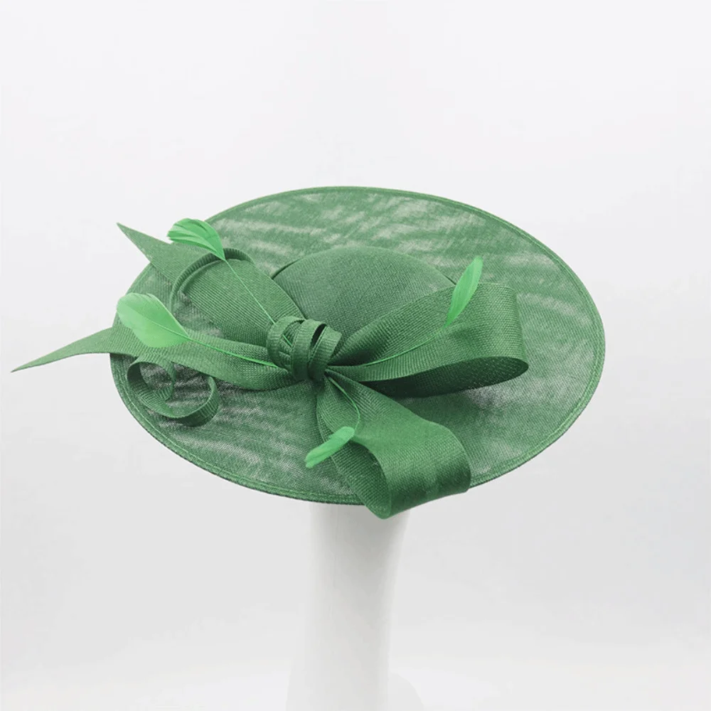 Fashion Wide Brim Women Fascinator Hats with Headband Elegant Tea Party Hat Vintage Large Church Hats for Church Event