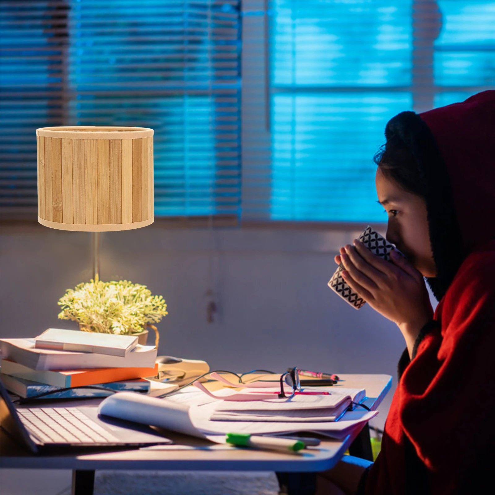 

Small Bamboo Lampshade Retro Style Compatible E27 E14 Base for Wall Table Desk Lamp Cover Light Accessories Small Lampshade