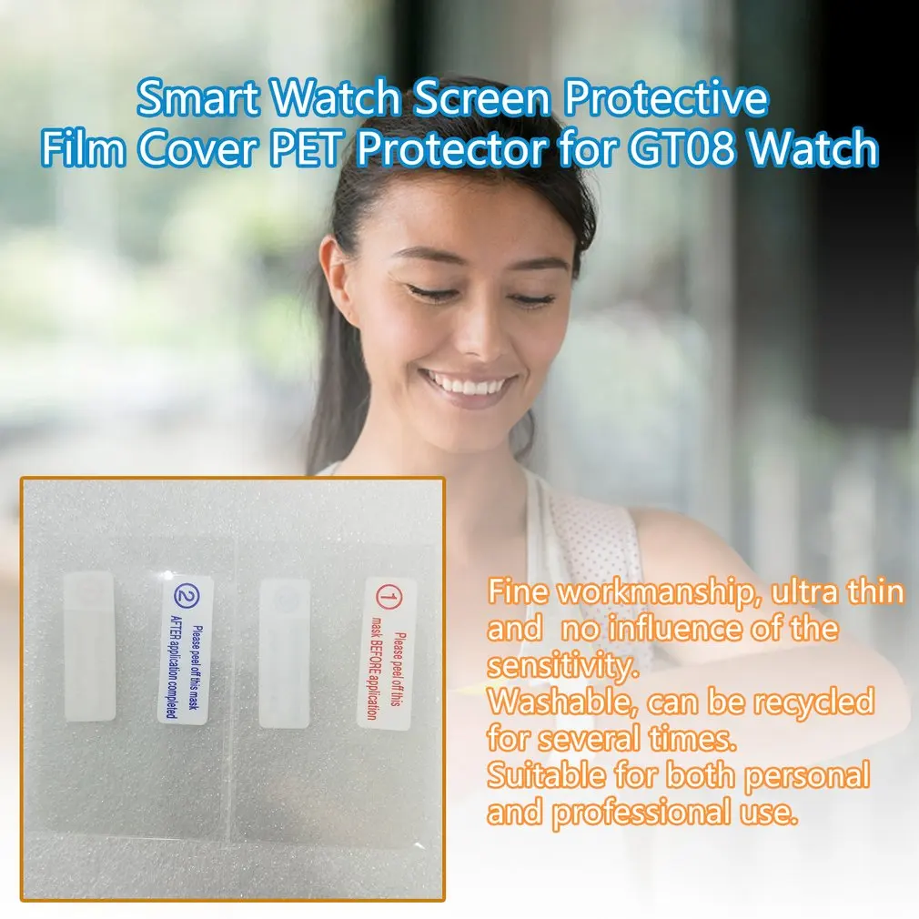 Ultra Thin Anti-scratch Screen Protective Front Film for GT08 Watch Smart Watch Screen Protector