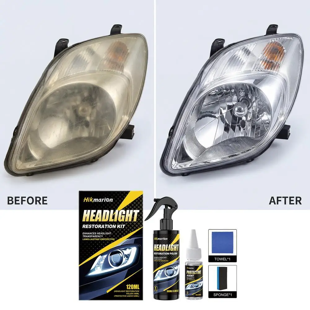 Car Headlight Repair Kit Restoration Liquid Polish Spray Restore Clarity Headlamp Coating Agent Auto Maintenance