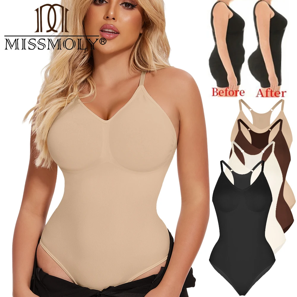 Miss Moly Bodysuit Shapewear for Womens Full Body Shaper Tummy Control Corset Tank Tops Abdomen Slimming Waist Trainer Camisole