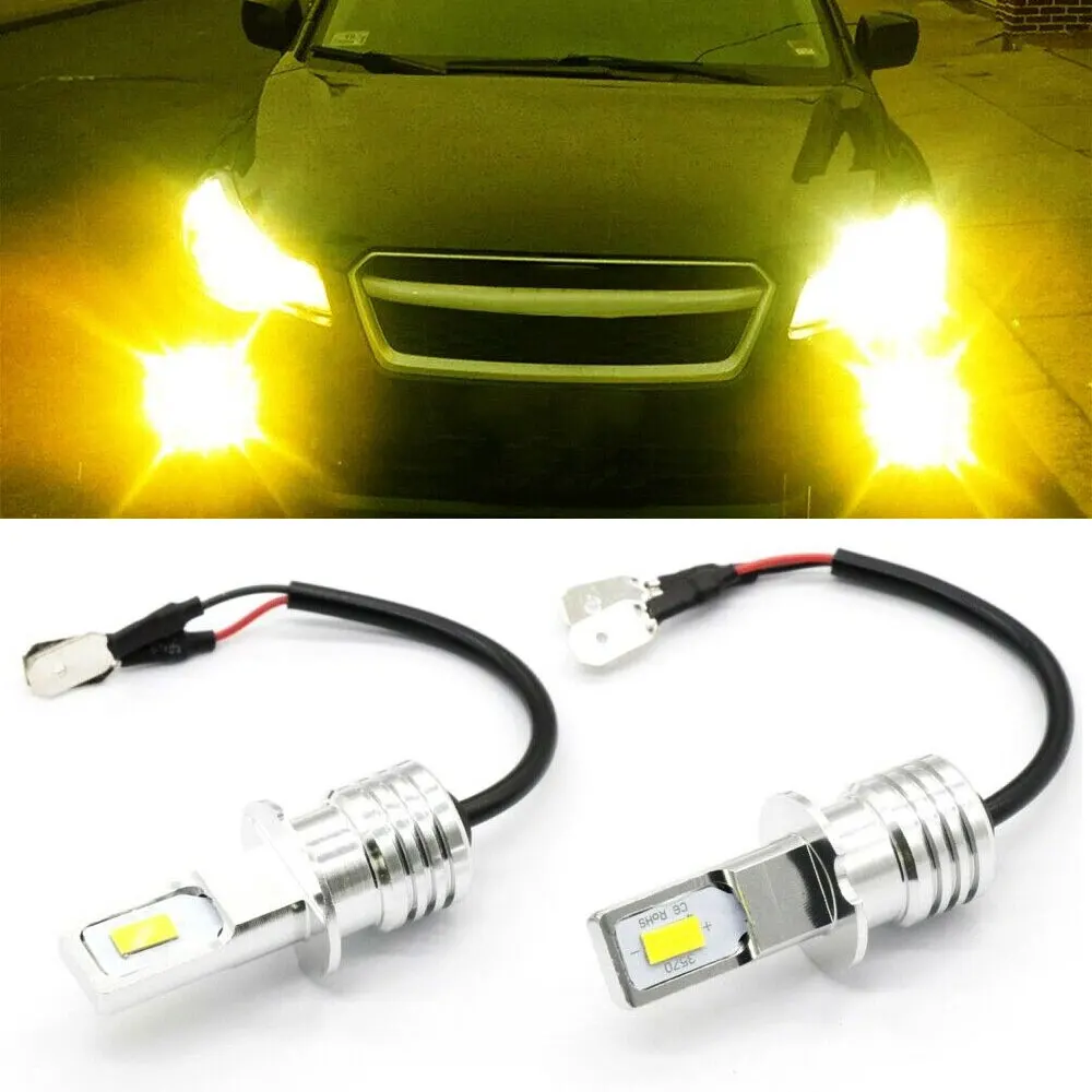 

Universal Super Bright 55W H3 CSP LED Fog Light Bulbs Conversion Kit 55W 6000LM 3000K Yellow Exterior Parts Car Accessories