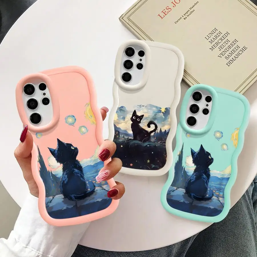 Oil Painting Cat Art Case for Samsung Galaxy A26 S22 Ultra S21 A55 A54 A36 A35 S23 Plus S20 FE S25 A25 S24 Soft Phone Cover A34