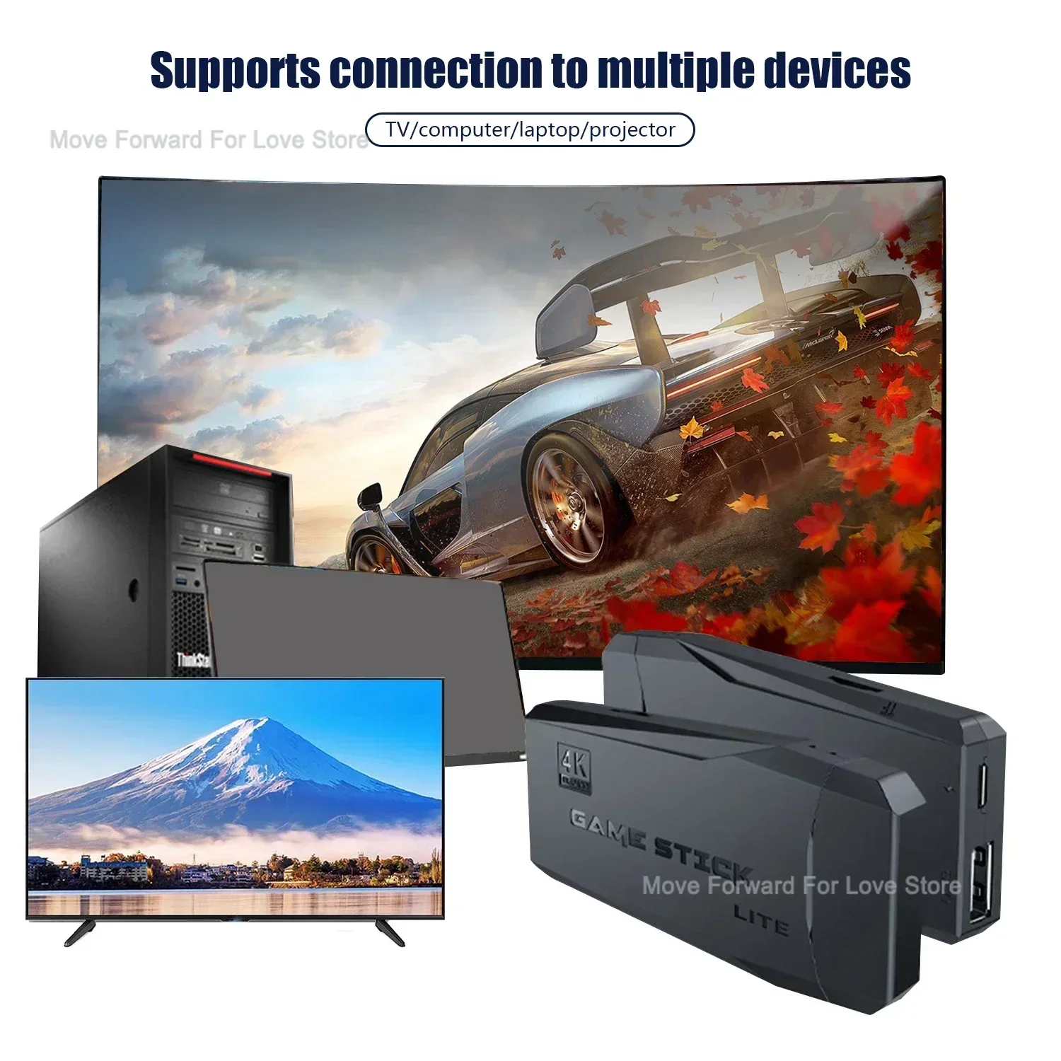 لعبة فيديو وحدة التحكم 2.4G وحدة تحكم لاسلكية مزدوجة لعبة عصا 4K 20000 ألعاب 128 64 32GB ألعاب ريترو ل PS1/GBA هدية الكريسماس #2