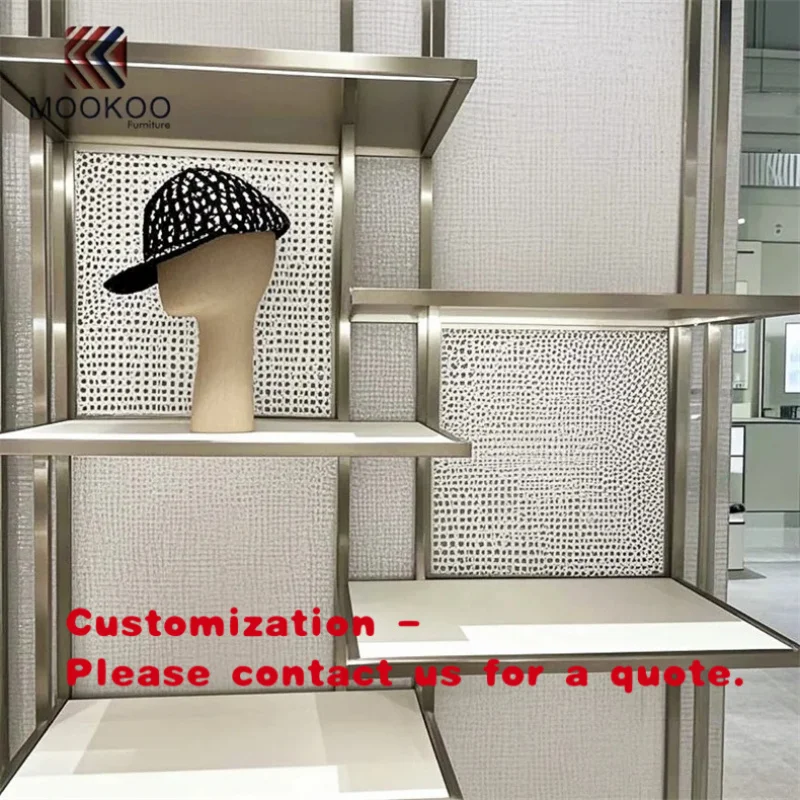 

custom.High-end Metal Retail Display Rack Stainless Steel Boutique Shelving Mall Store Fixture