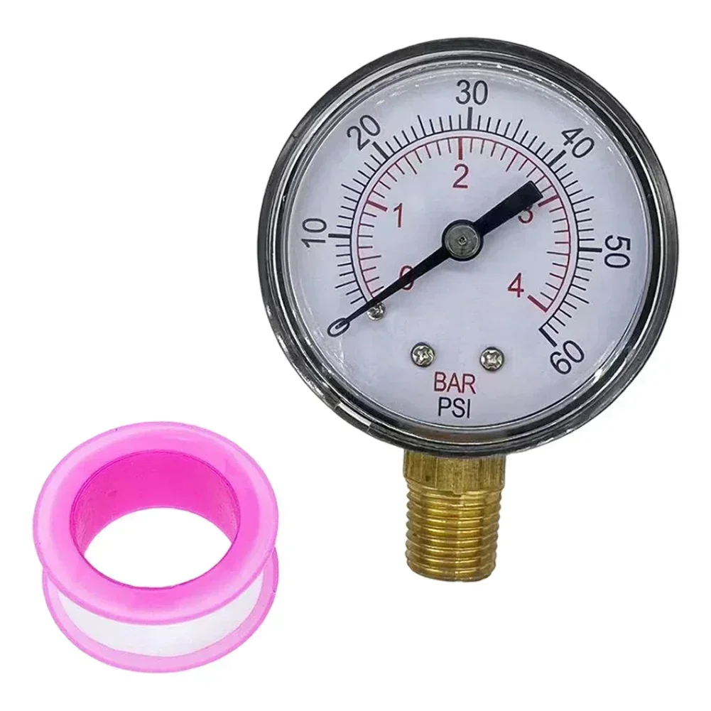 

1PCS ECX270861 Pressure Gauge 1/4 Inch NPT Threads Pool Filter Pressure Gauge 0-60Psi Pool Spa Filter Water Pressure Gauge
