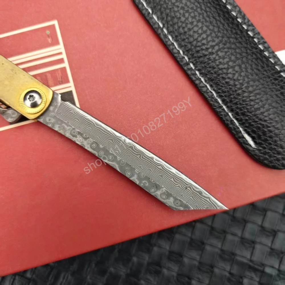 Higonokami EDC Camping Pocket Fishing Folding Knife with Leather Sheath High-quality Outdoor Adventure Emergency Stainless Knife