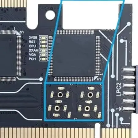 PCI Diagnostic Card with Accurate Power Module Detection for Desktop for laptop Systems Using Standard PCI Interface