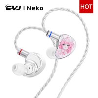 CVJ Neko In Ear Earphones a Next-Generation Black Gold Composite Diaphragm 0.78mm 2-pin Connectors Detachable Cable Design