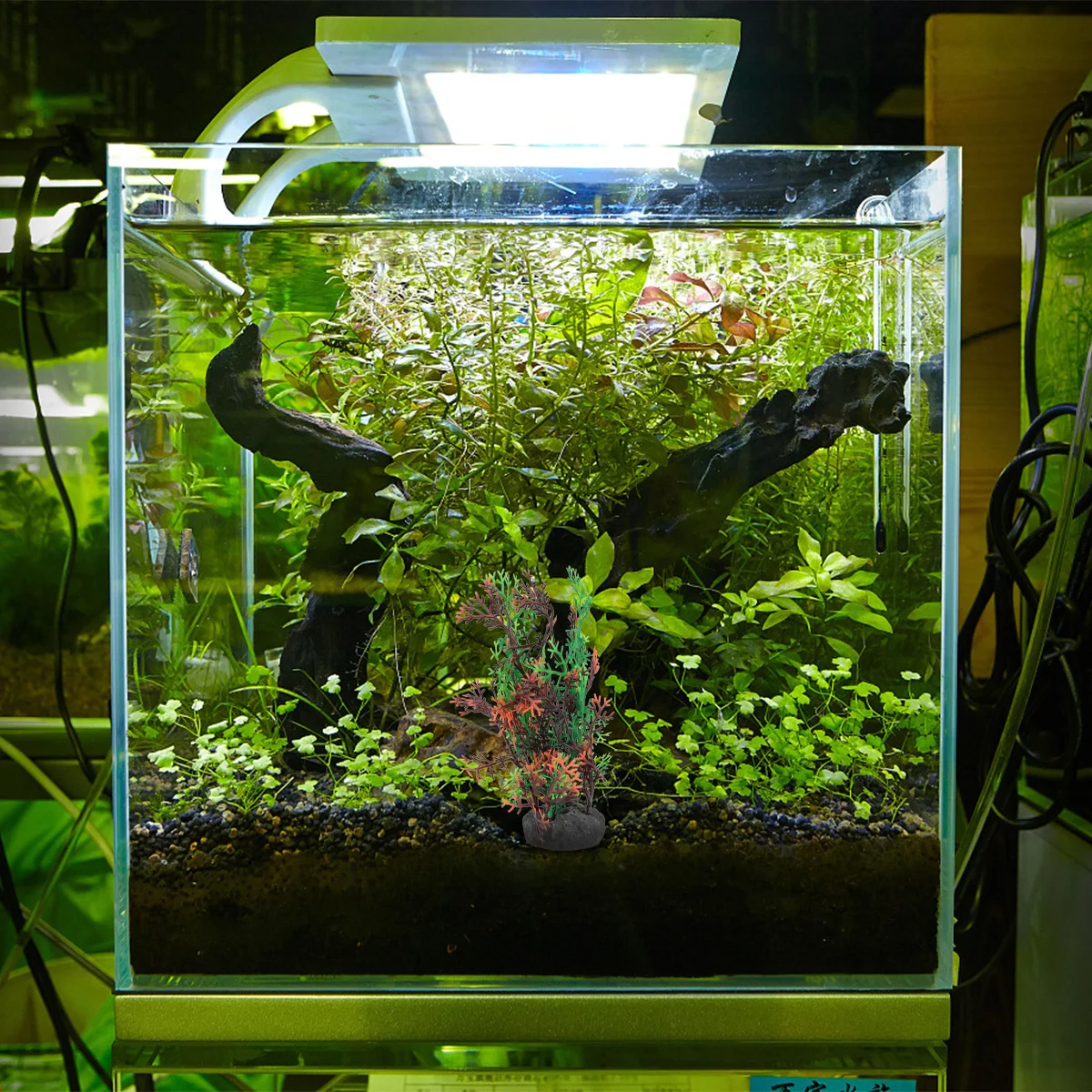 

2 Pcs Artificial Water Plants Faux Fish Tank Aquarium Ornament Underwater Grass Fake Decorations for 3D Aquatic Florals Flowers