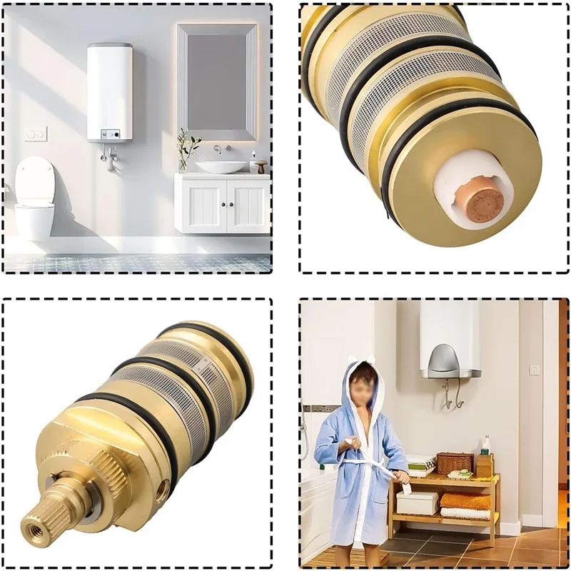 AAAN-Brass Replacement Thermostatic Spool Cartridges Faucet Cartridges Thermostatic Valve Constant Temperature Control Spool
