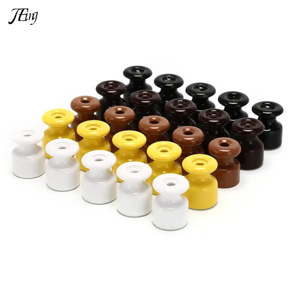 5 Pieces Porcelain Insulator For Wall Wiring Ceramic Insulators With Screw