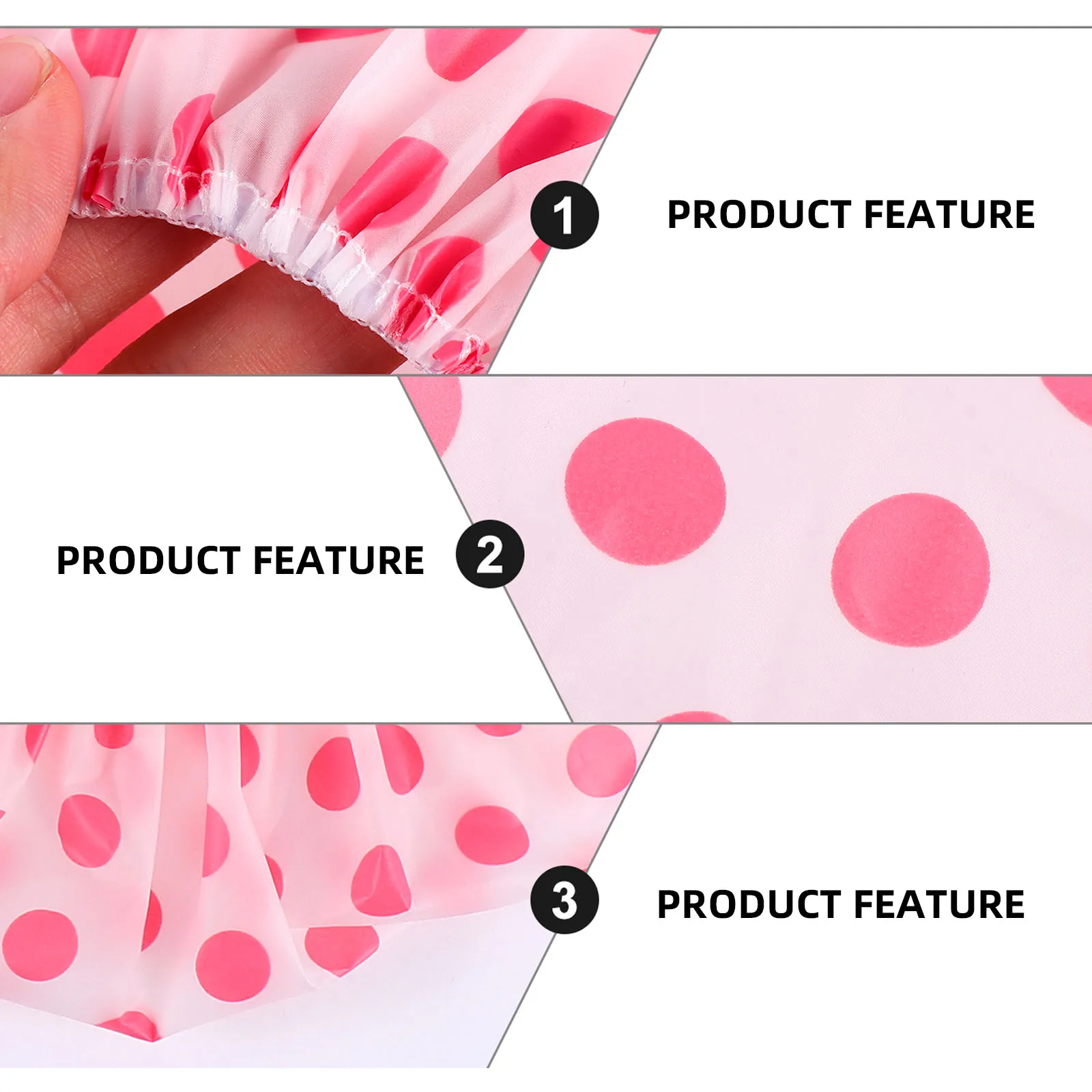 

6Pcs Waterproof Shower Caps Elastic Bath Caps Foldable Lightweight Reusable Bathing Hats for Shower and Sleep Protection