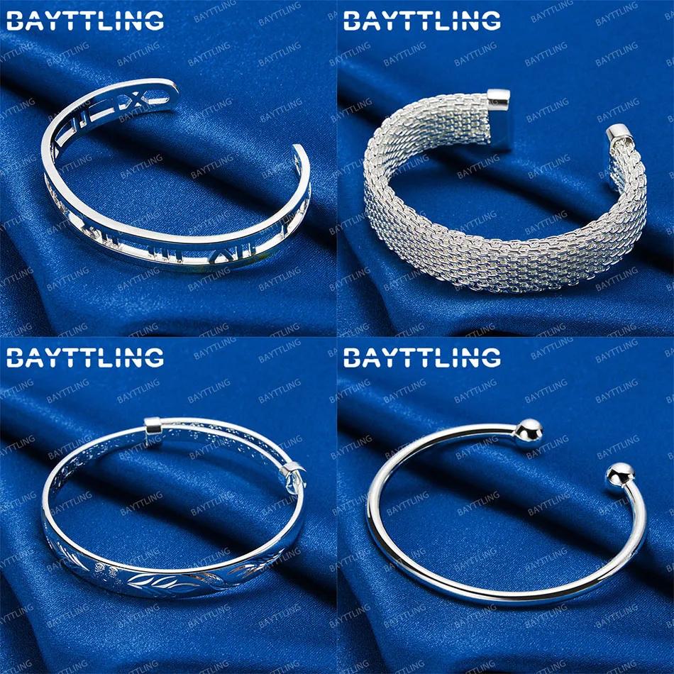 

Luxury 925 Sterling Silver Exquisite Braided Hollow Bracelet Women's Wedding Jewelry Gift Charm Accessory