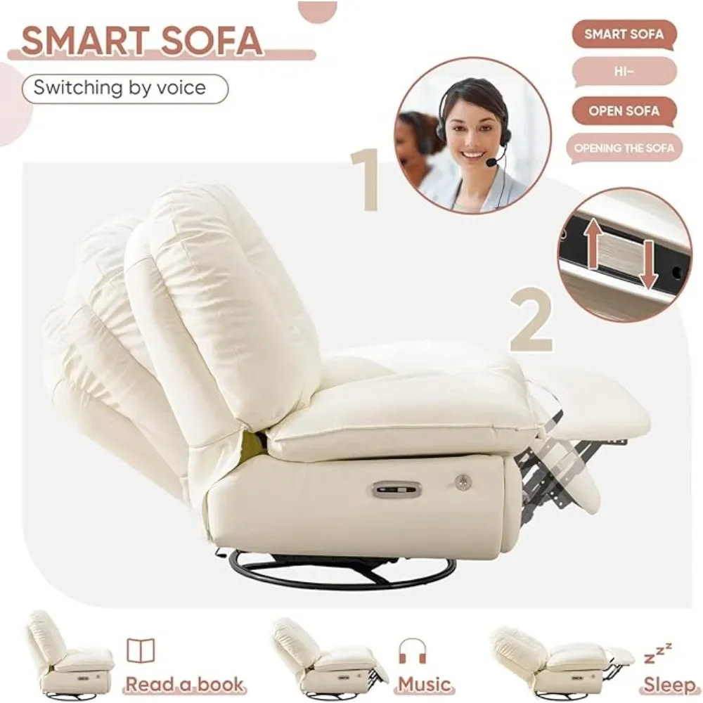 Chaise Inclinable Électrique Respzed pour Adultes, Bascule à 360 Comcussions, Der Foetal, Salon Ergonomique Moderne, Siège de Cinéma Intelligent