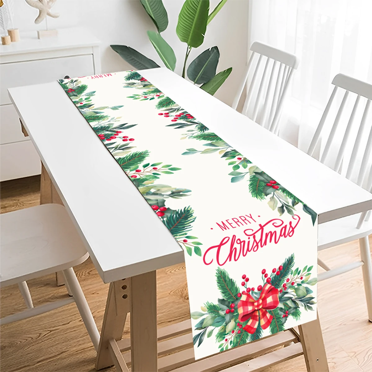 2024 Christmas Table Runner Cloth Christmas Decoration For Home Tablecloth Xmas Natal Noel New Year 2025 Merry Cristmas Ornament