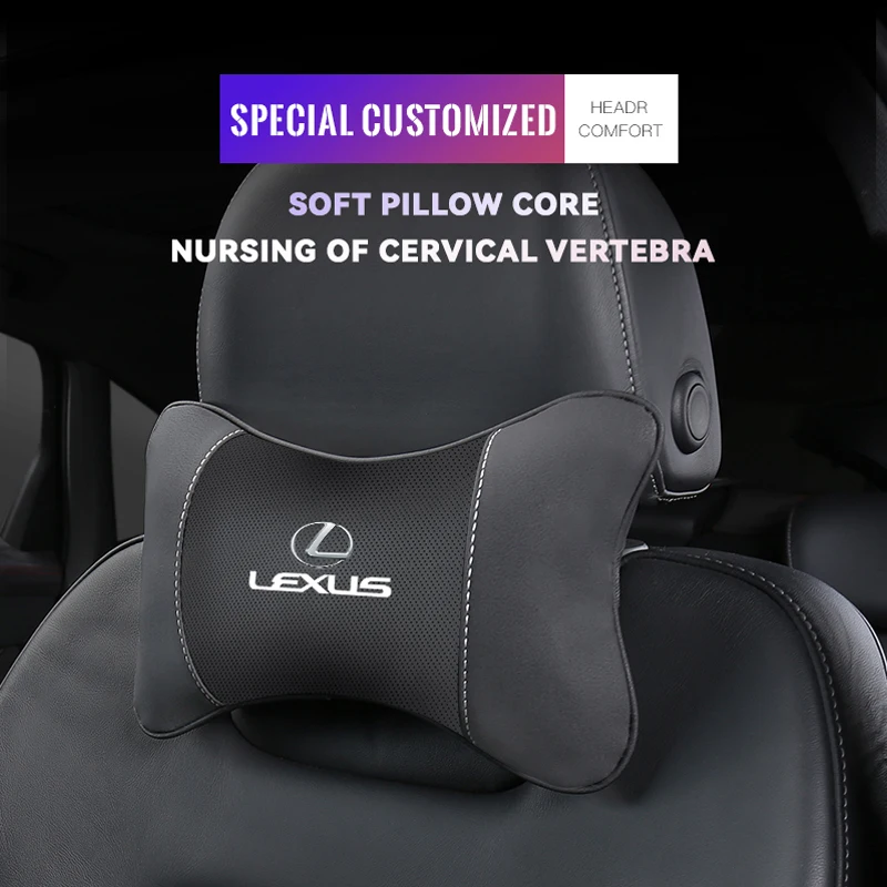 1Pcs Car Seat Headrest Auto Emblem Neck Pillow For Lexus F SPORT ES RX NX IS300 IS250 RX350 LS500 LX600 NX260 CT200 NX350 HS250