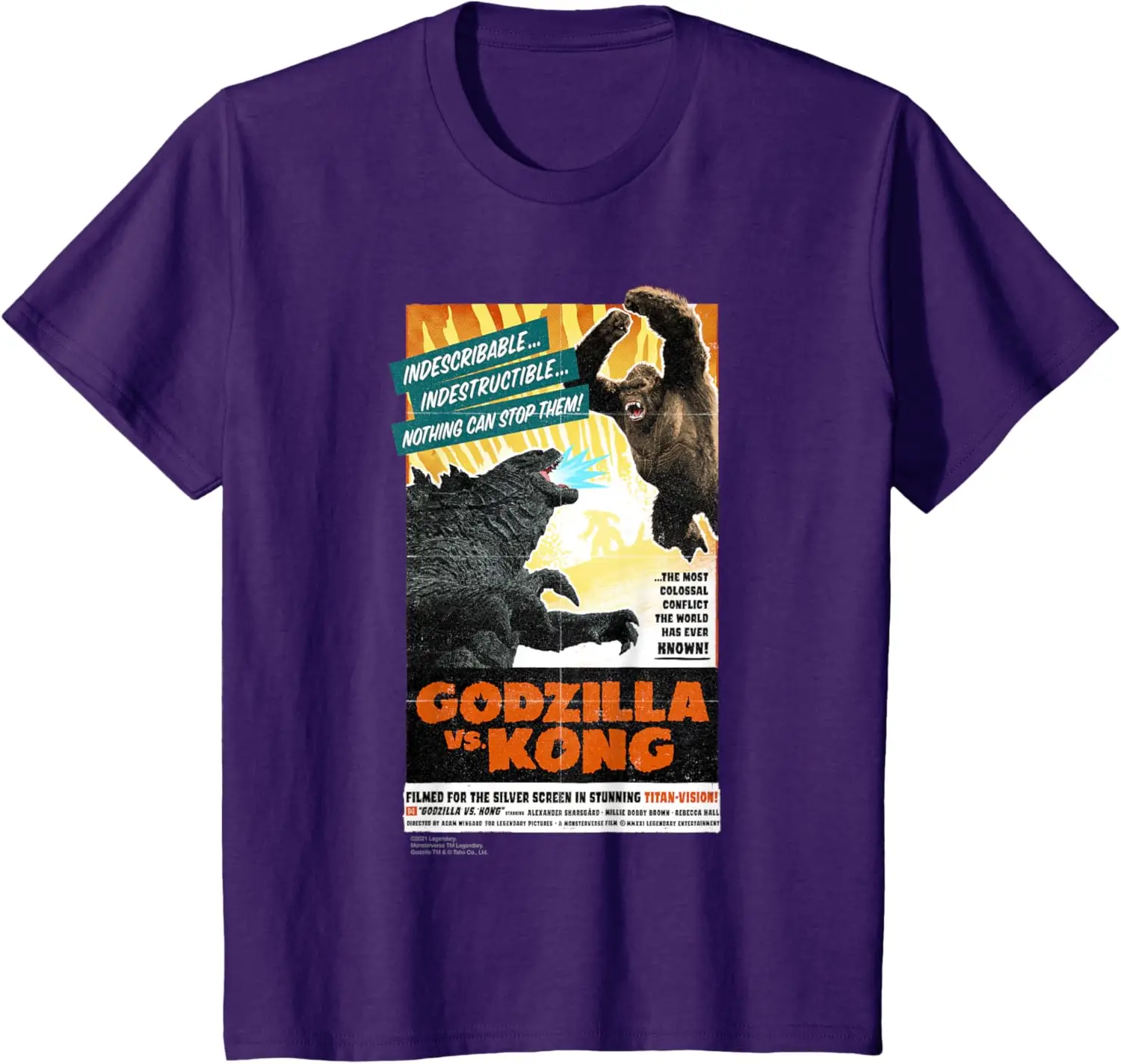 Godzilla Vs Kong - Titan-Vision Retro Poster Funny T-Shirt S-6XL view 3