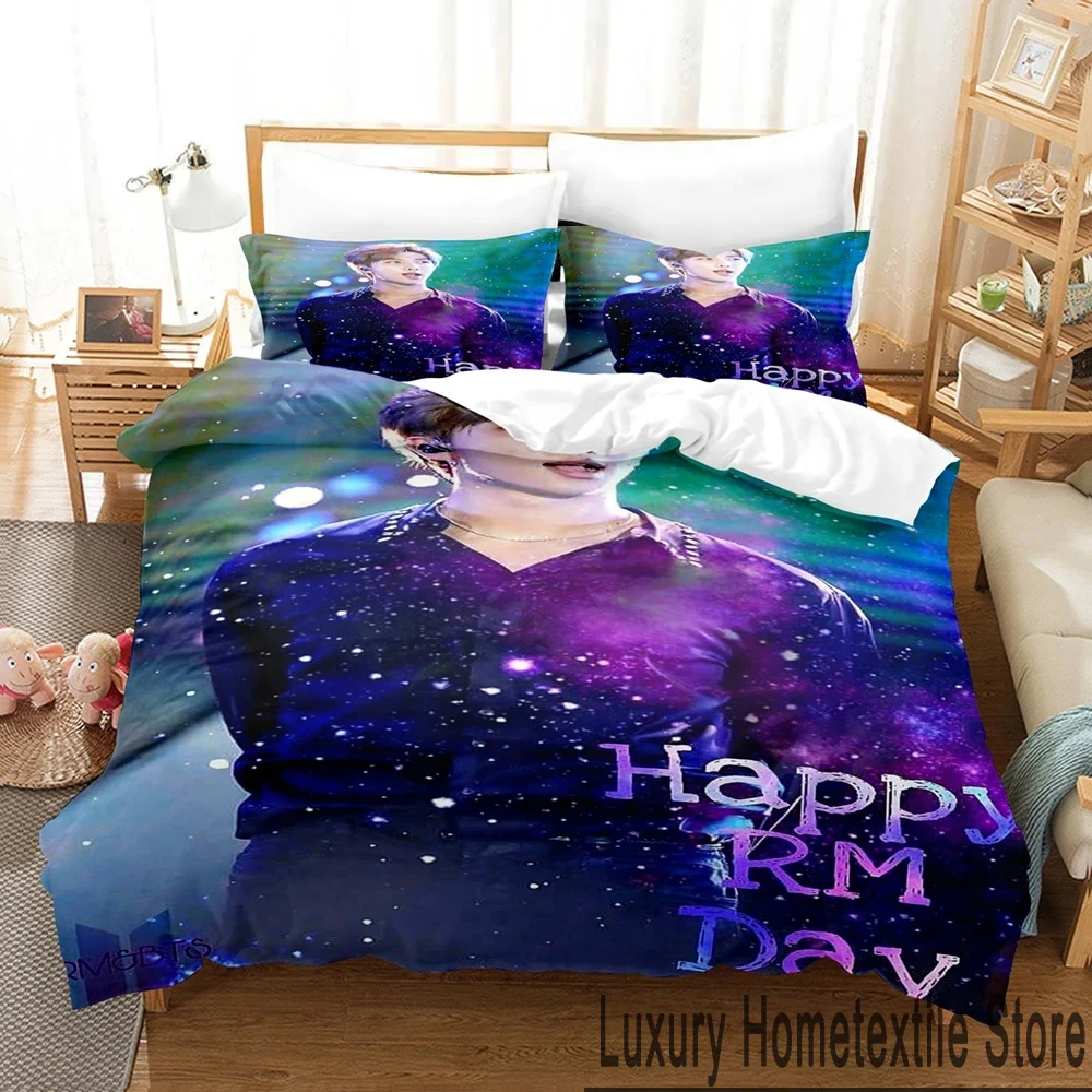 RM Kpop Nam-joon Kim Bedding Set,Duvet Cover Comforter Bed Set Quilt Cover Pillowcase,King Queen Twin Size Boys Girls Adults