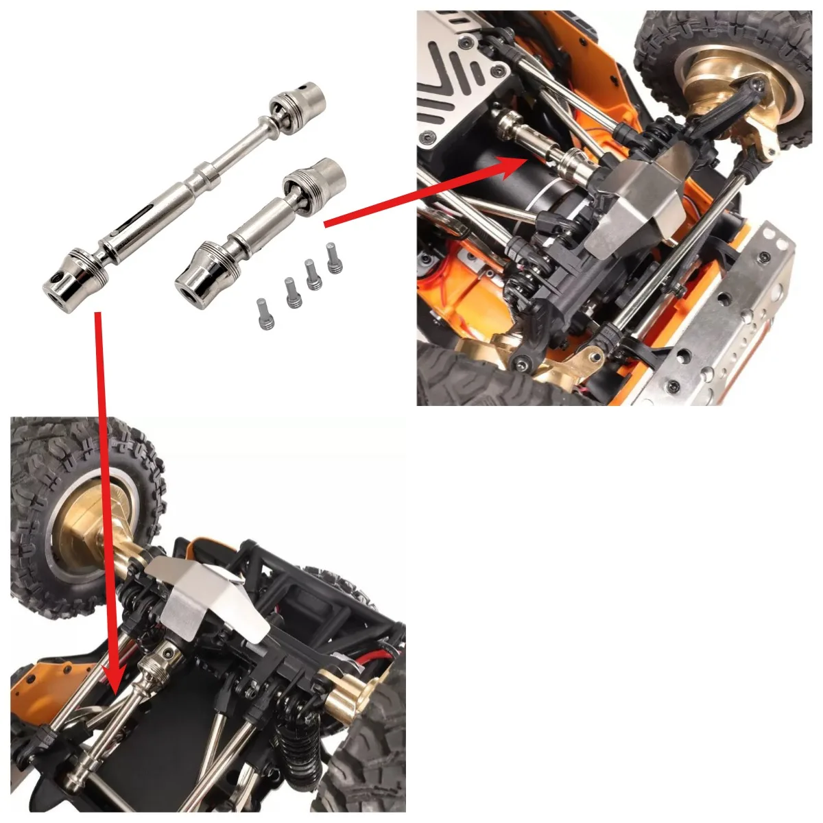 

RC Car Metal Upgrade Front And Rear Drive shafts Parts Fit For MJX 1/12 H12Y H12Y+ Remote Control Car