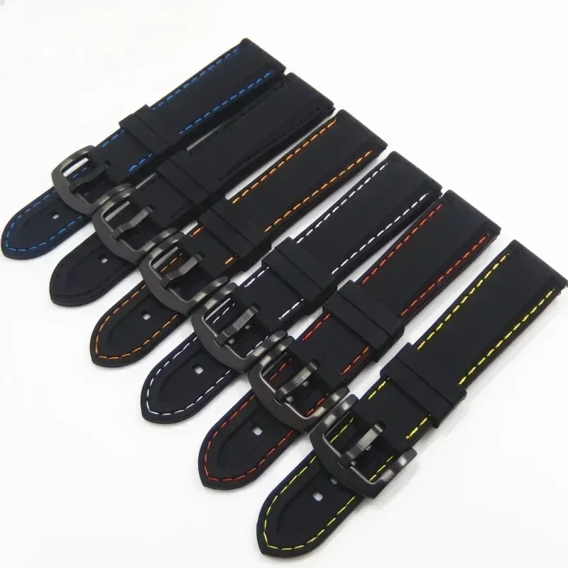 Exquisite Quick Silicone Watchbands for Omega Seiko World Water Ghost Citizen Tissot Series Waterproof Strap 18 20 22 24mm