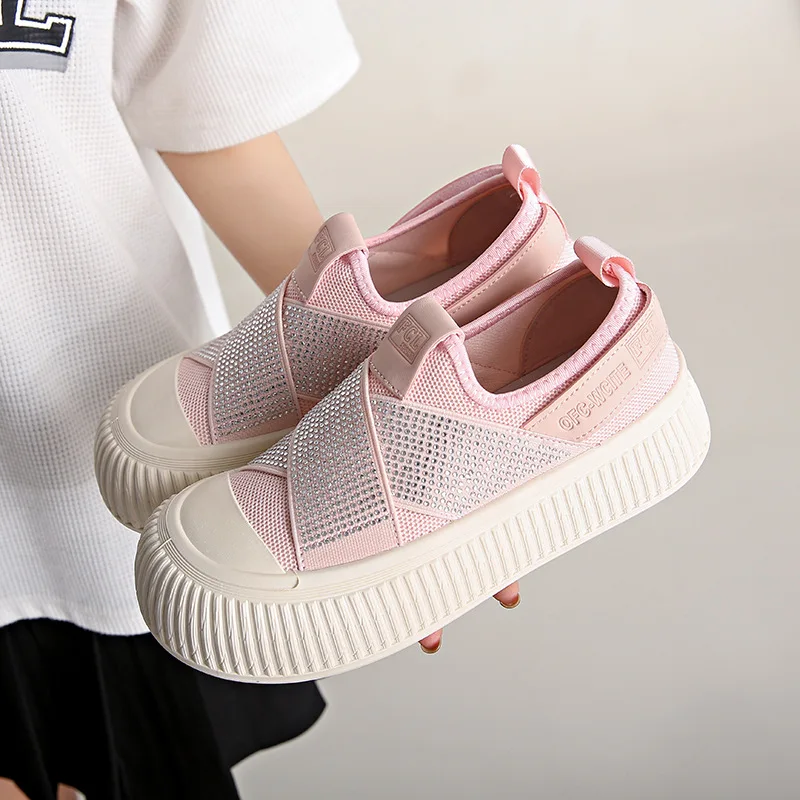 

Women Sneakers Platform Shoes for Women Mesh Breathable Casual Shoes One Foot Pedal Vulcanized Shoes Women Zapatillas De Mujer