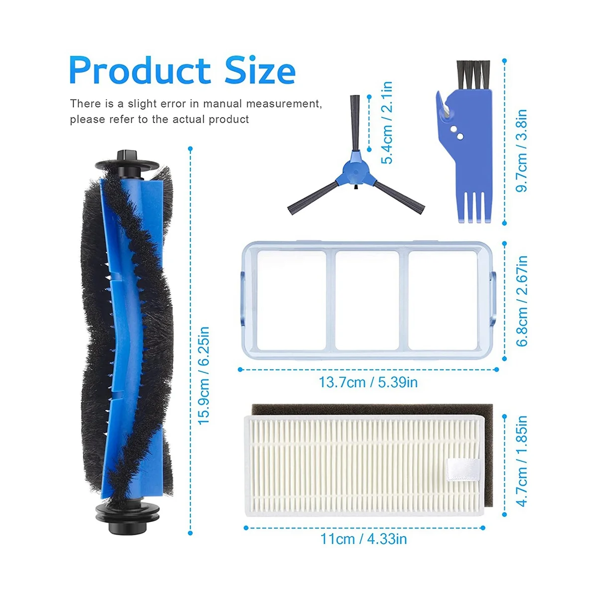 Piezas de repuesto para limpiador, Kit de accesorios de repuesto para RoboVac 11S, RoboVac 15C 30 30C 12 35C, filtros de vacío, 19 Uds.
