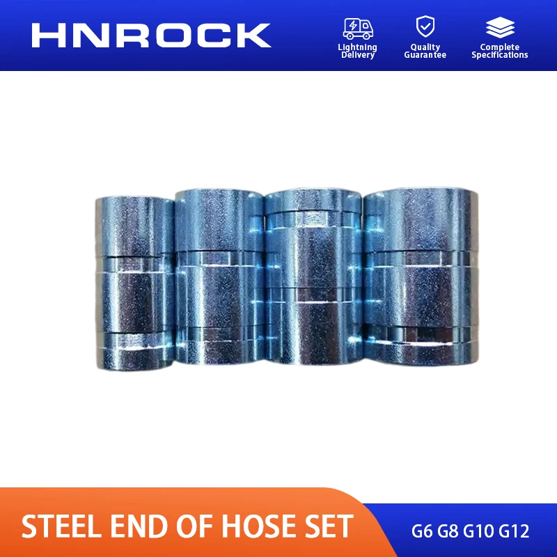 NEW HNROCK Steel Hose End Set - Sizes G6, G8, G10, G12 - One Set for Refrigeration and Air Conditioning Parts, High Quality 1pcs