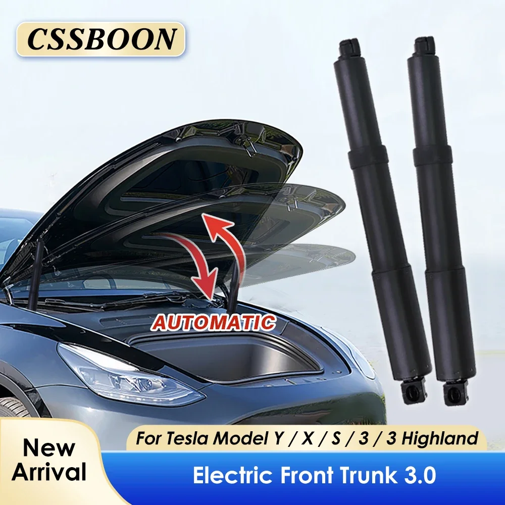 CSSBOON 모델 3 Y X S 자동 전원 Frunk Closer 수정 된 자동 리프팅 전면 커버 Tesla 2016 2024 + 용 전자 액세서리