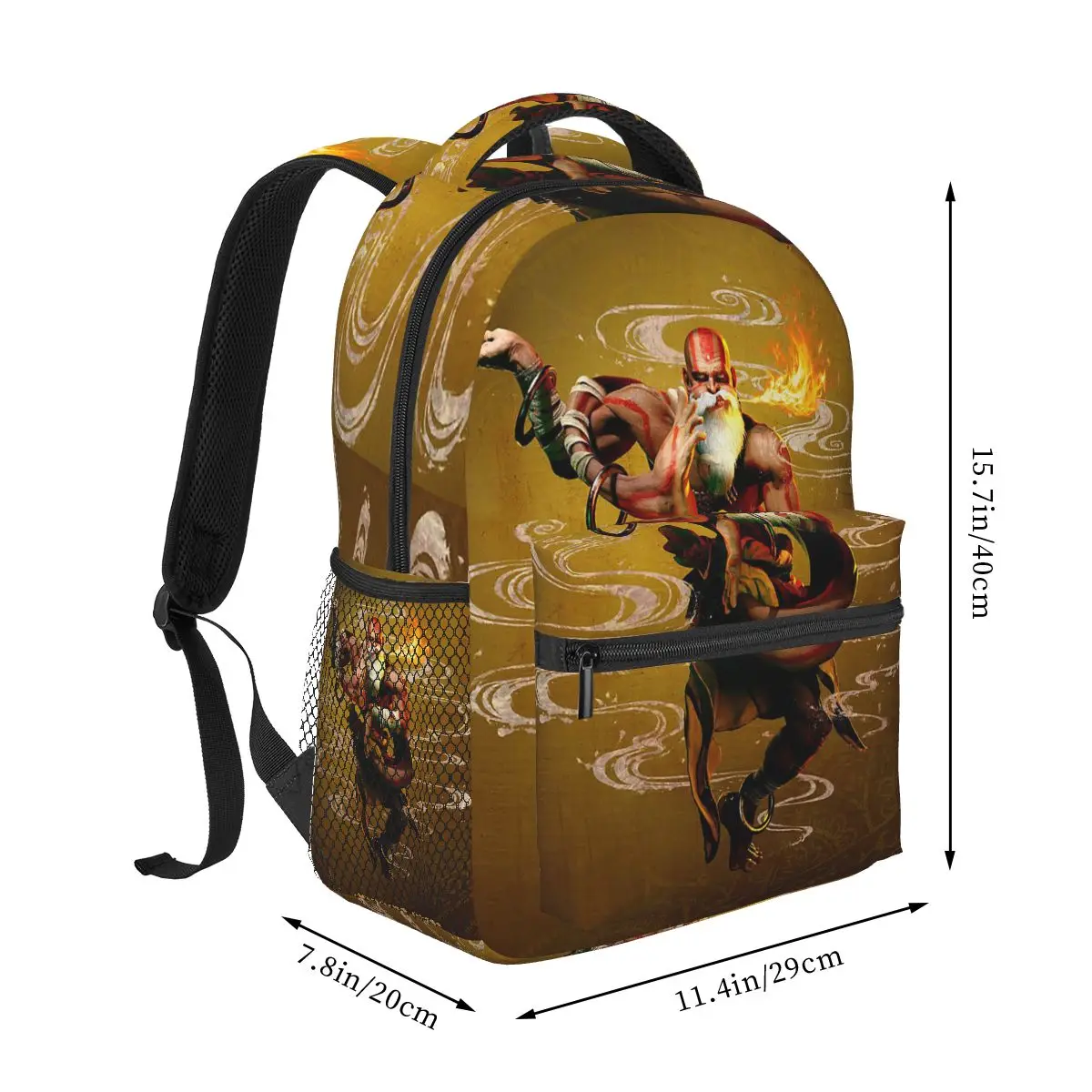 Street Fighter Dhalsim Fighting Anime Backpacks Boys Girls Bookbag Children School Bags Cartoon Travel Rucksack Shoulder Bag