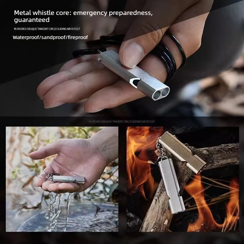 Dual-frequency survival whistle dual-tube outdoor survival whistle cheerleader high-frequency whistle
