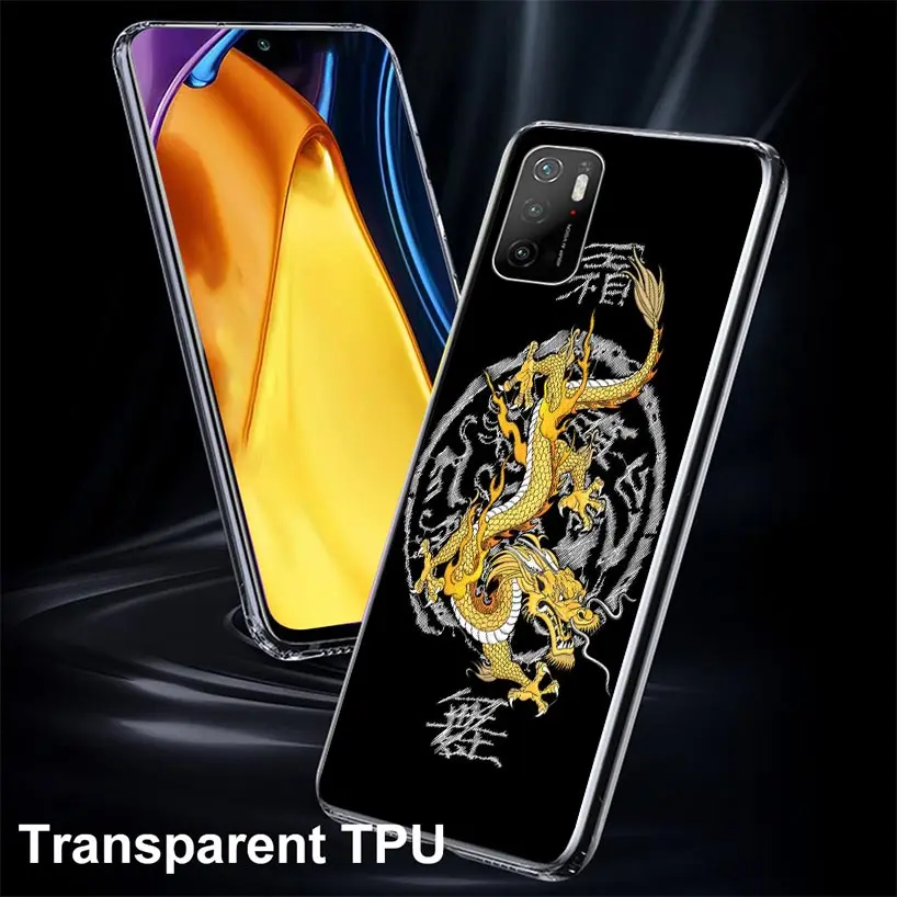 Asian Dragons Animal Tattoo Case Phone Cover for Xiaomi Poco X3 Nfc X5 X6 X4 Gt F6 F5 Pro F4 F3 F2 M5S M5 M4 M3 5G Trend Fundas