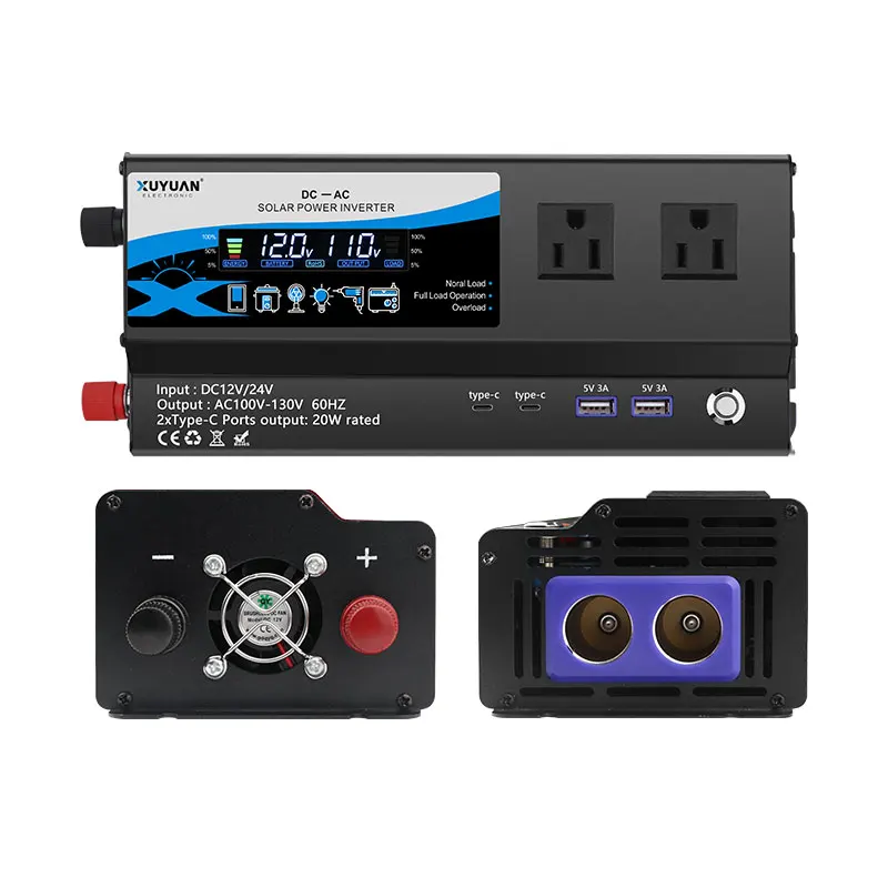 

Чистая синусоида инвертор 12 В/24 В 110 В 3000 Вт 4000 Вт 6000 Вт постоянного тока в переменный портативный преобразователь напряжения автомобильный солнечный инвертор