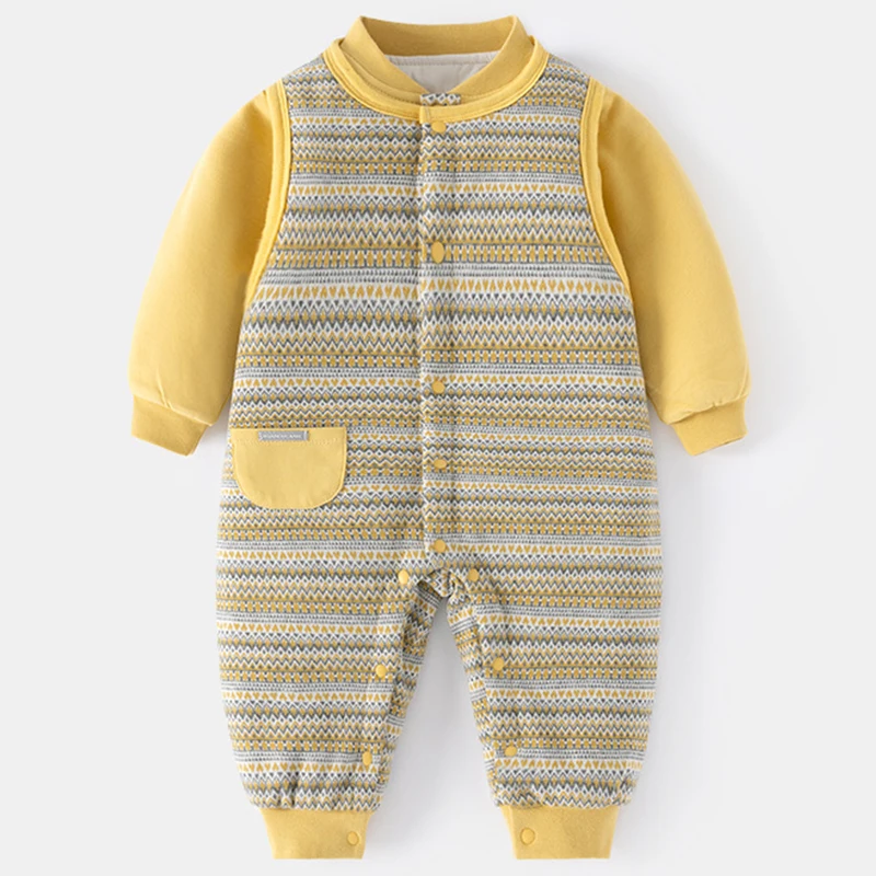 

Winter Clothes Girls Outfit Sets Toddler Boy Clothing Cartoon Stripe Cotton Warm Thick Tops+Jumpsuit Baby Newborn Items BC1828