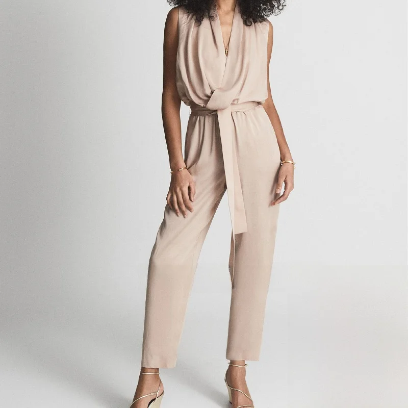 

Женские летние брюки-комбинезон Briti RS Design с эластичным поясом и V-образным вырезом, модная одежда для повседневной носки, коллекция 2025 года