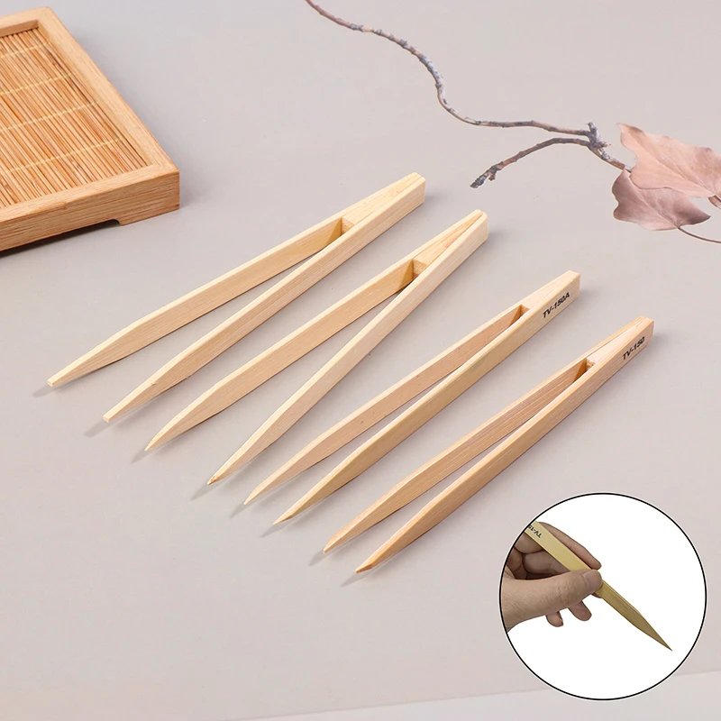 1PC Lightweight Professional Watch Repair Tool High End Tipped Tweezers Pointed Tweezers Easy To Handle Bamboo Tip Tweezers