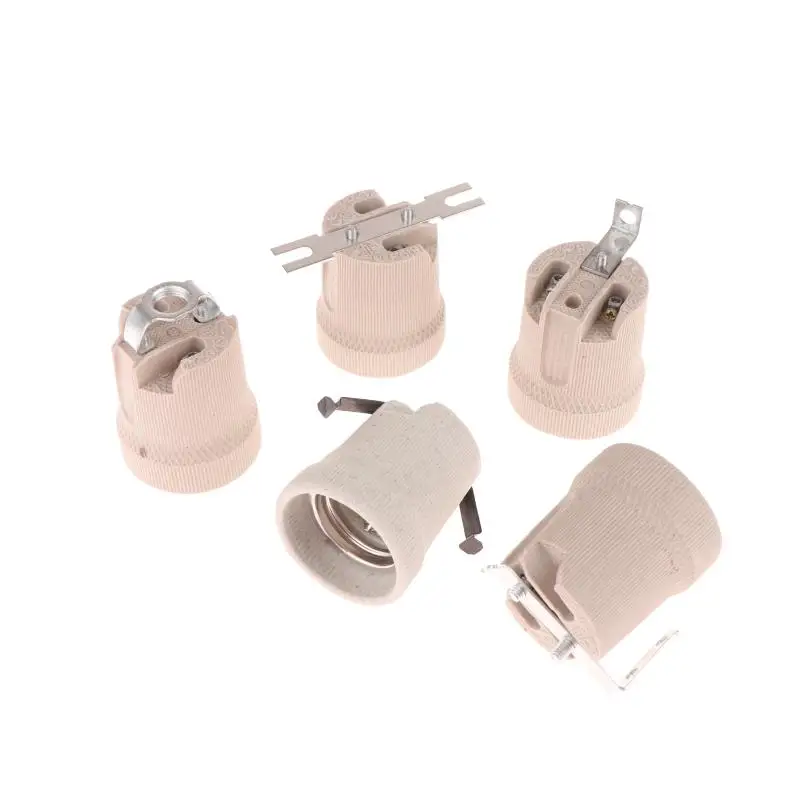 Hot Sale 15A High-temperature Resistant Fixing Bracket Large Screw Cap Lamp Base E27 Screw Head Ceramic Lamp Fittings Socket