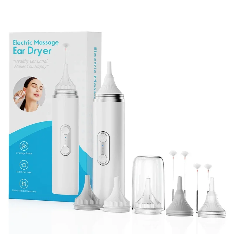 

Сушилка для ушей для плавания, пловцов, воздуходувка, электронное средство для удаления ушей, перезаряжаемая с сушилкой красного света