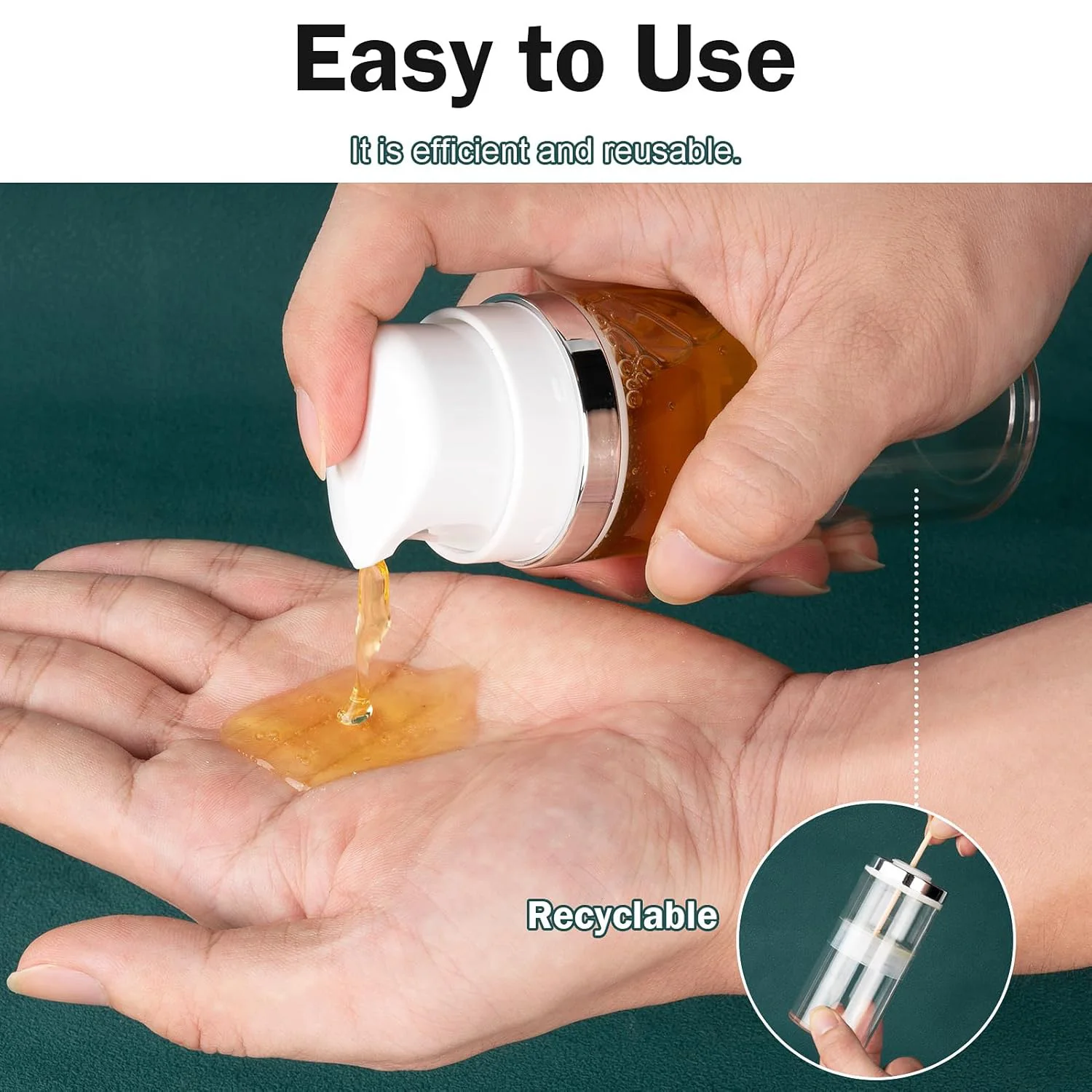 3er-Pack Airless-Pumpflaschen, 3,4 Unzen/1,7 Unzen, Lotionspender, Reise-Pumpflaschen für Toilettenartikel, Kosmetikbehälter mit Etiketten