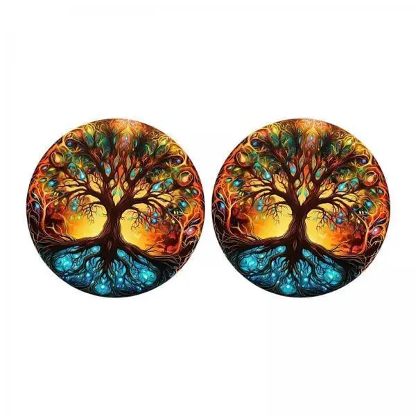 Universal Car Cup Coasters Diatom Mud Absorbent Nonslip Pads Simple Stylish Print Auto Interior Decor