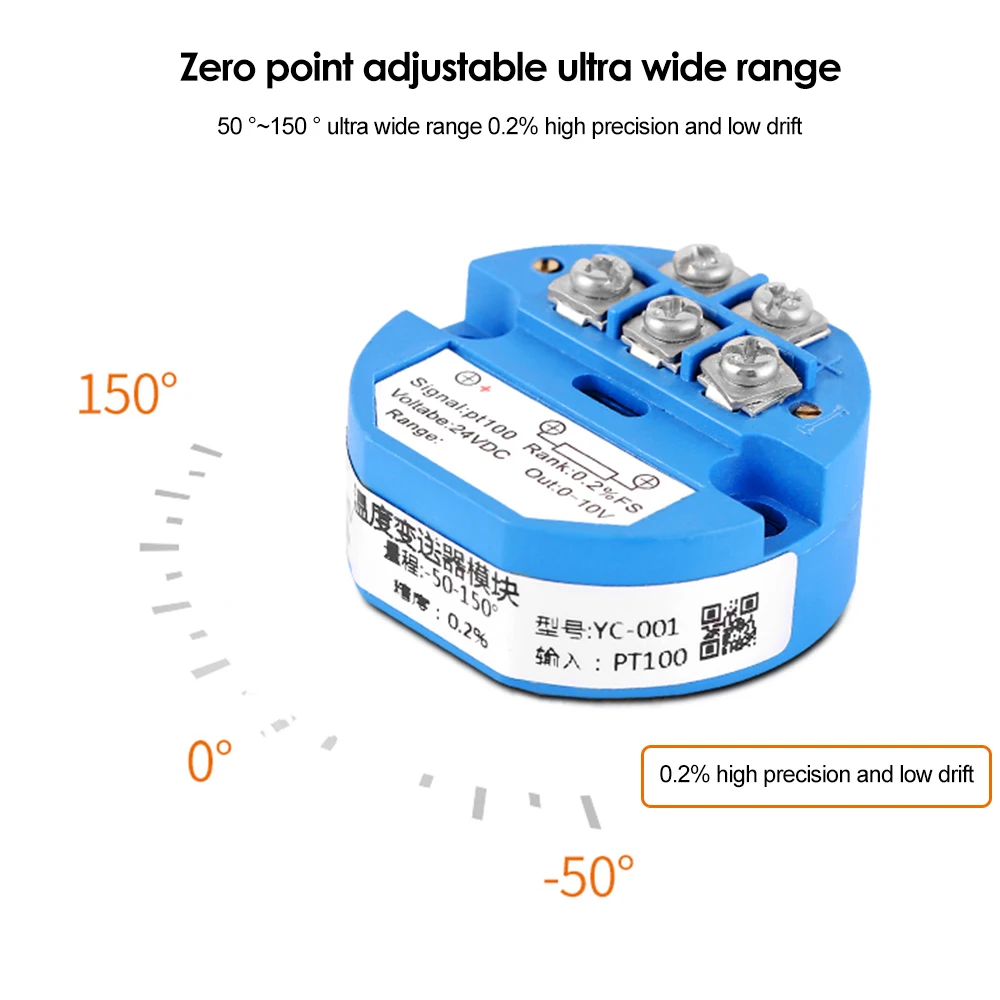 RTD pt100 temperature transmitter sensor module RTD 4-20mA 0-10V output