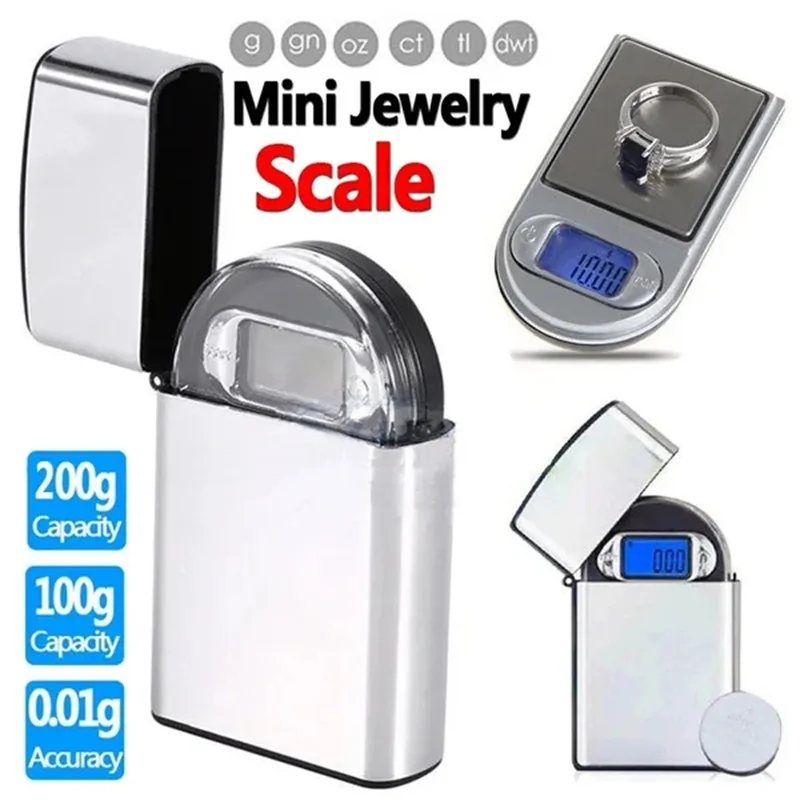 High Precision Scale Led Backlight Mini Pocket Jewelry Craft Scale 200g 100g/0.01g Digital Scales Weight Balance Gram Scale