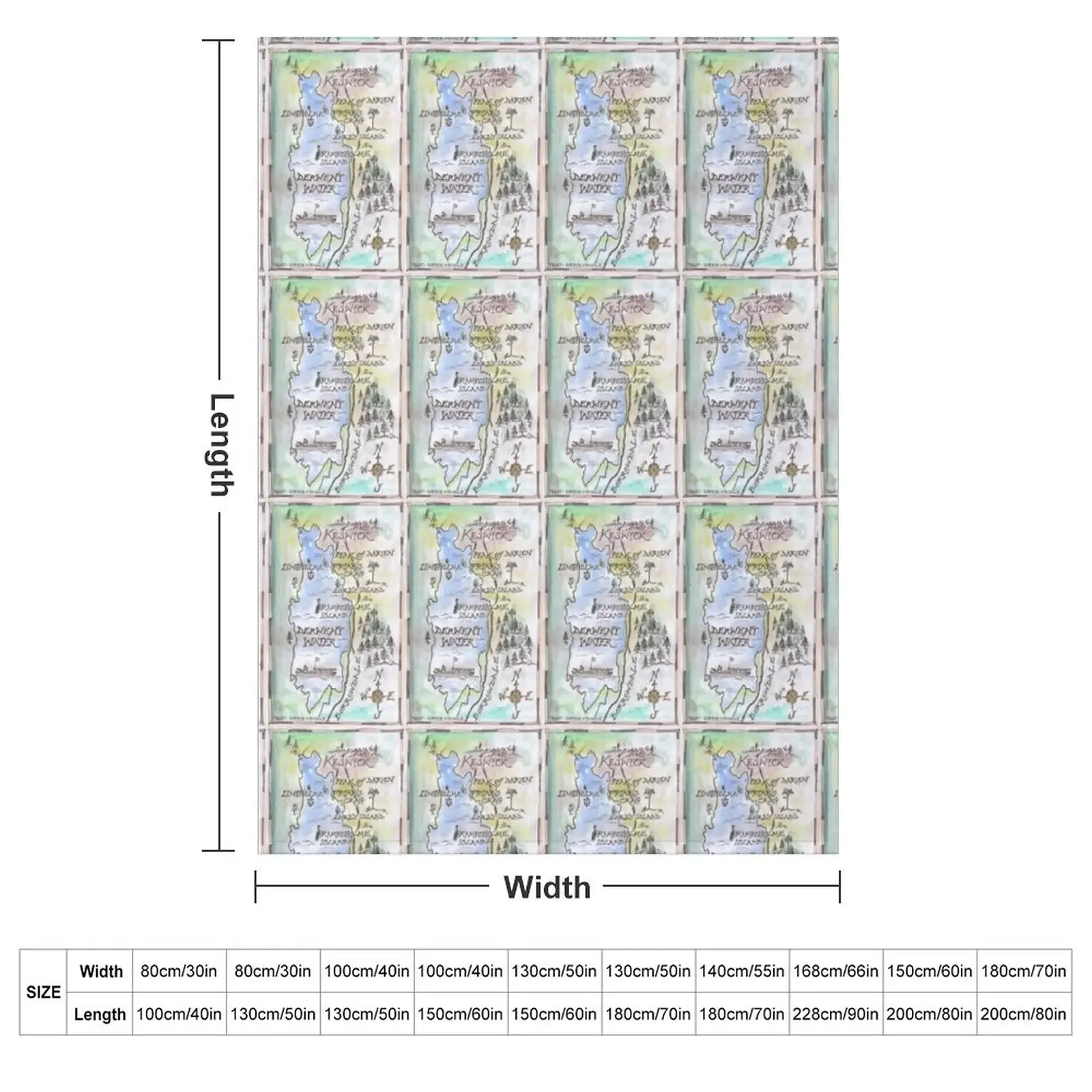 Swallows and Amazons map of Derwentwater by Sophie Neville - Throw Blanket Soft Beds heavy to sleep Bed Fashionable Blankets