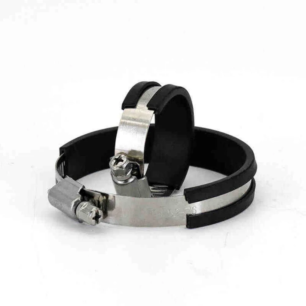 304 SS Rubber‑Strip Lined Throat Hose Clamp American‑Type Adjustable Pipe Clip Anti‑Scratch For Washing Machine Water Pipeline