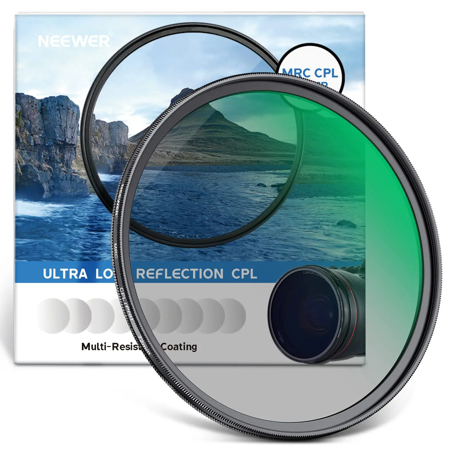 

Neewer Polarizing Filter 30 Layer Multi Resistant Nano Coatings Circular Polarising Filter HD Optical Glass Polarizer Filter